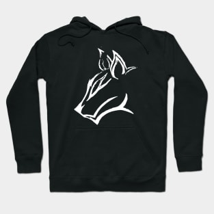 Hand Drawn Wolf - White Hoodie